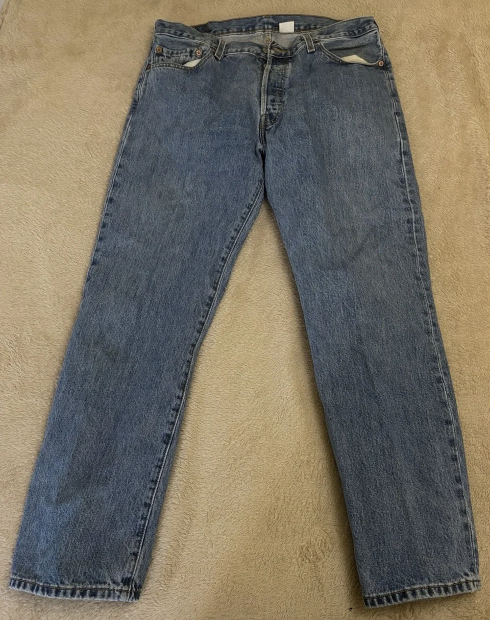 Levi 501 Jeans Mens Size 36x30 Blue Denim 100%Cotton Straight Button Fly Mexico